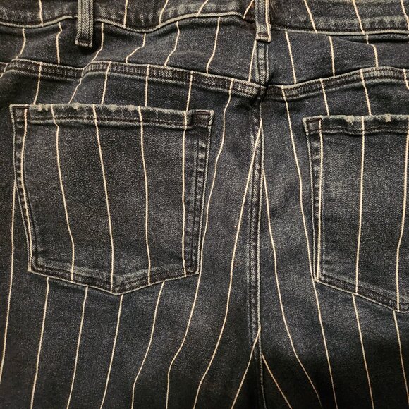 Lane Bryant Pin-Striped Crop Denim Jeans Plus Size 26W - Picture 5 of 7